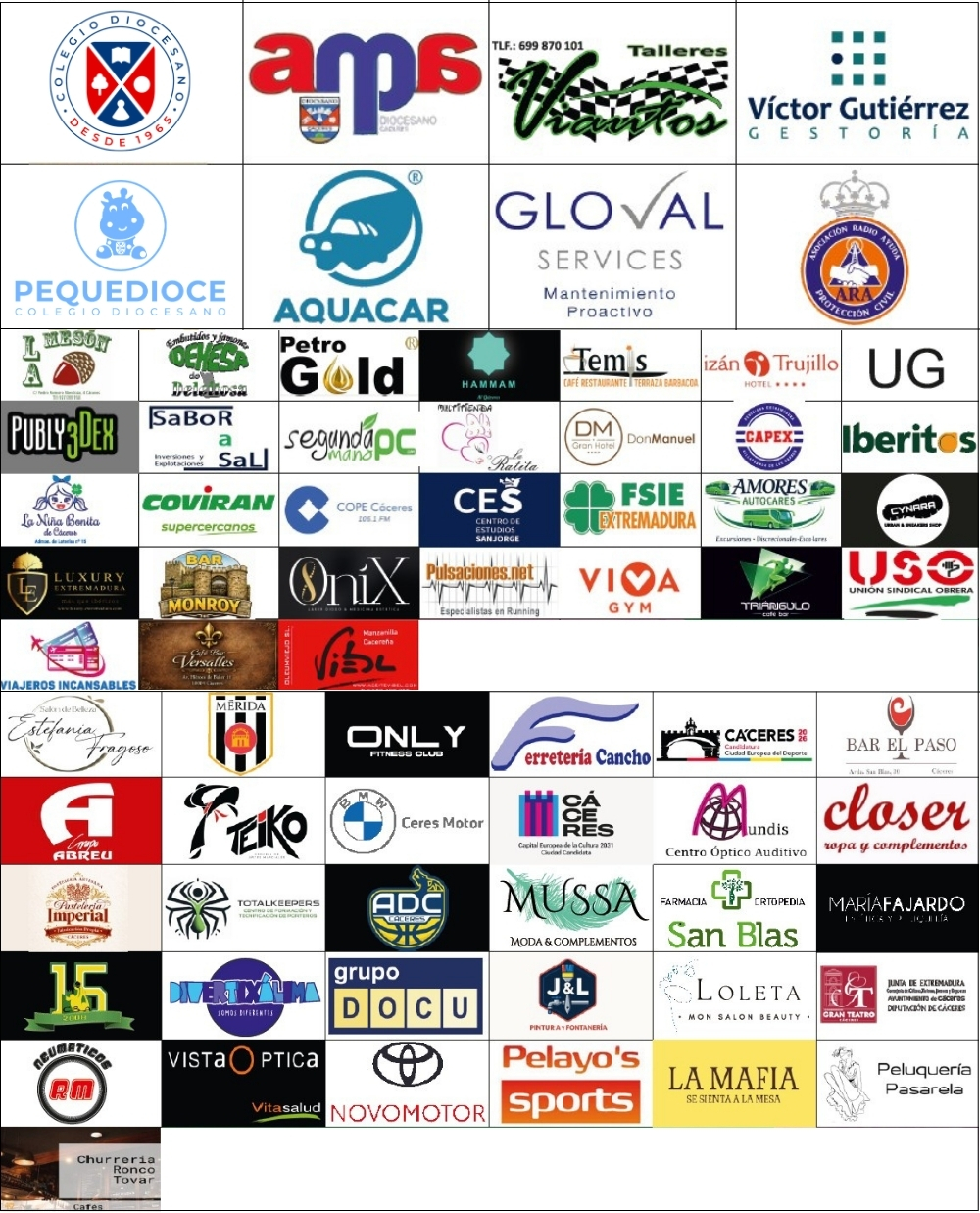 Empresas Colaboradoras Carrera Solidaria Colegio Diocesano Cáceres 2026